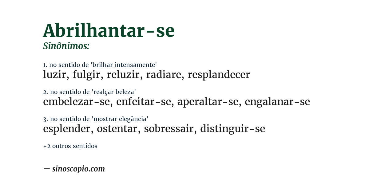 Sinônimo de abrilhantar-se