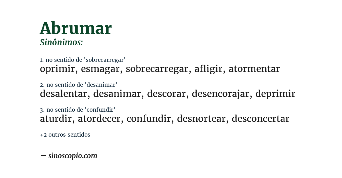 Sinônimo de abrumar