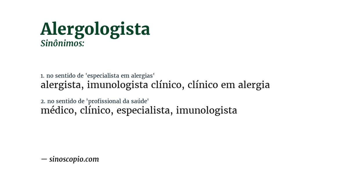Sinônimo de alergologista