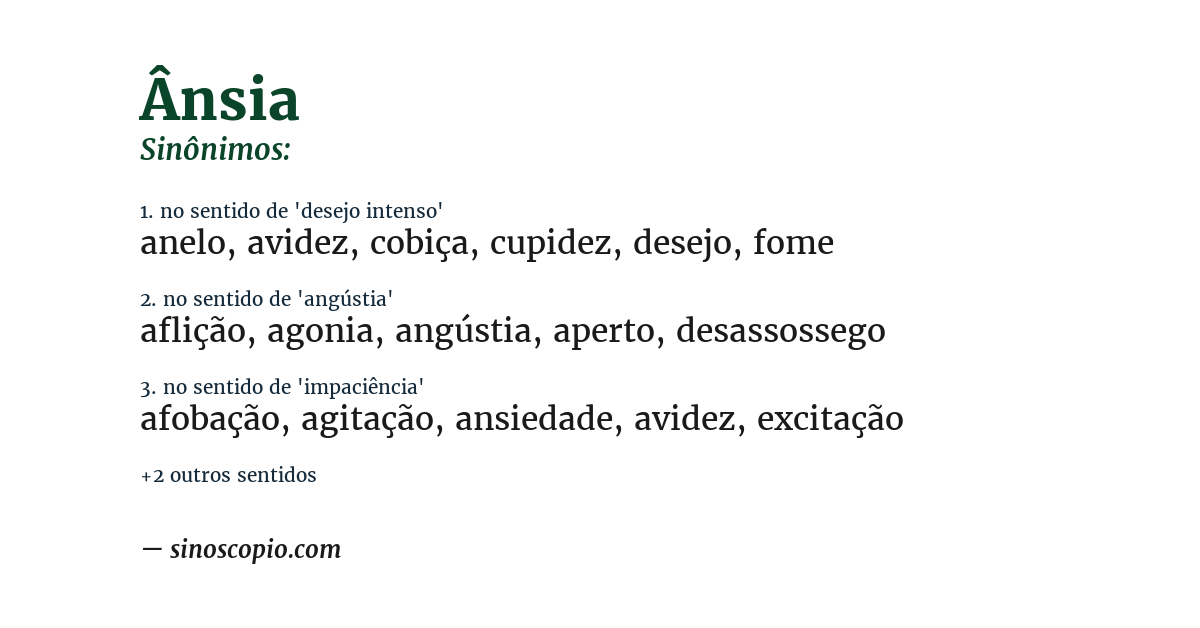 Sinônimo de ânsia
