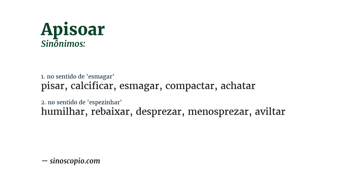 Sinônimo de apisoar