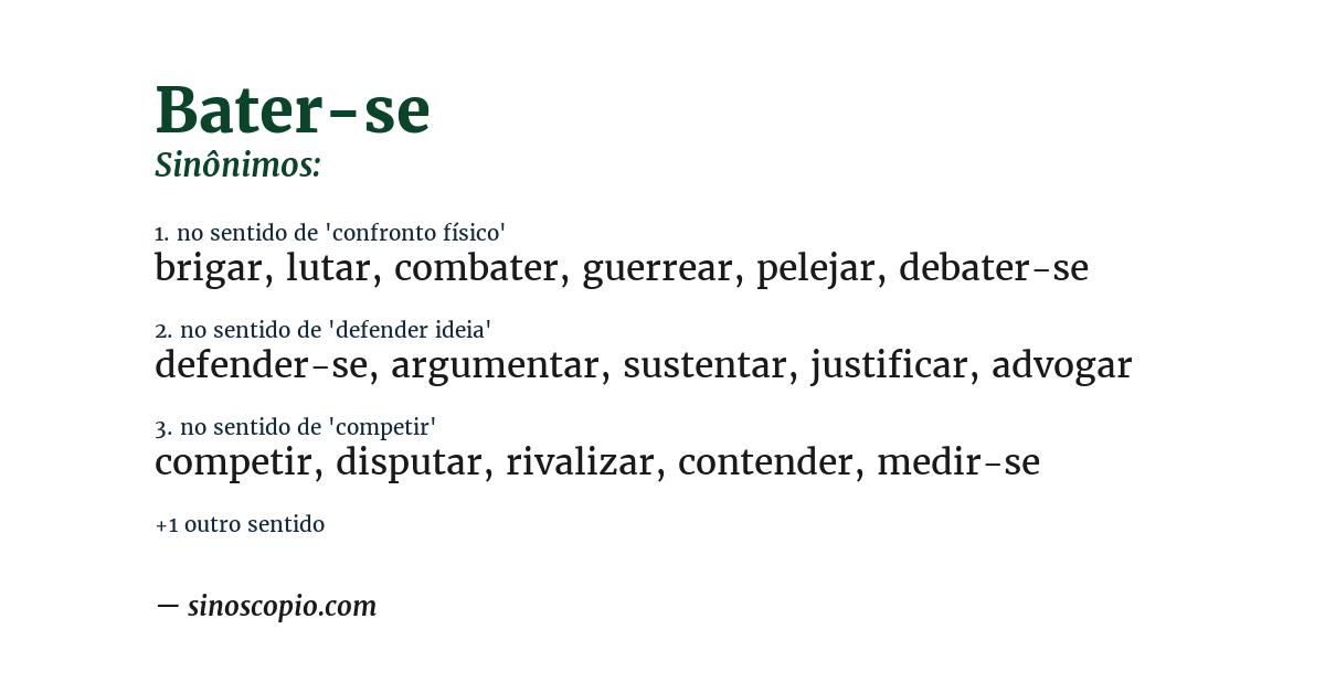 Sinônimo de bater-se