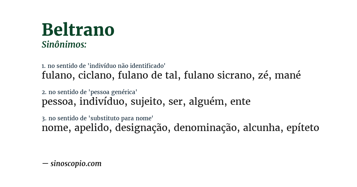 Sinônimo de beltrano