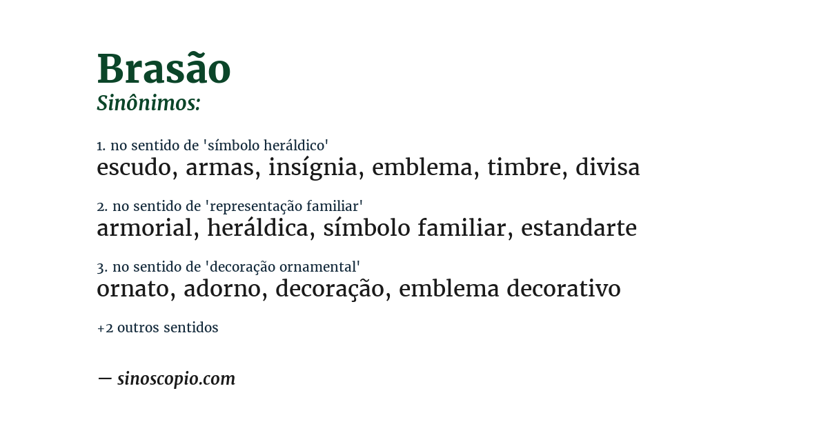 Sinônimo de brasão