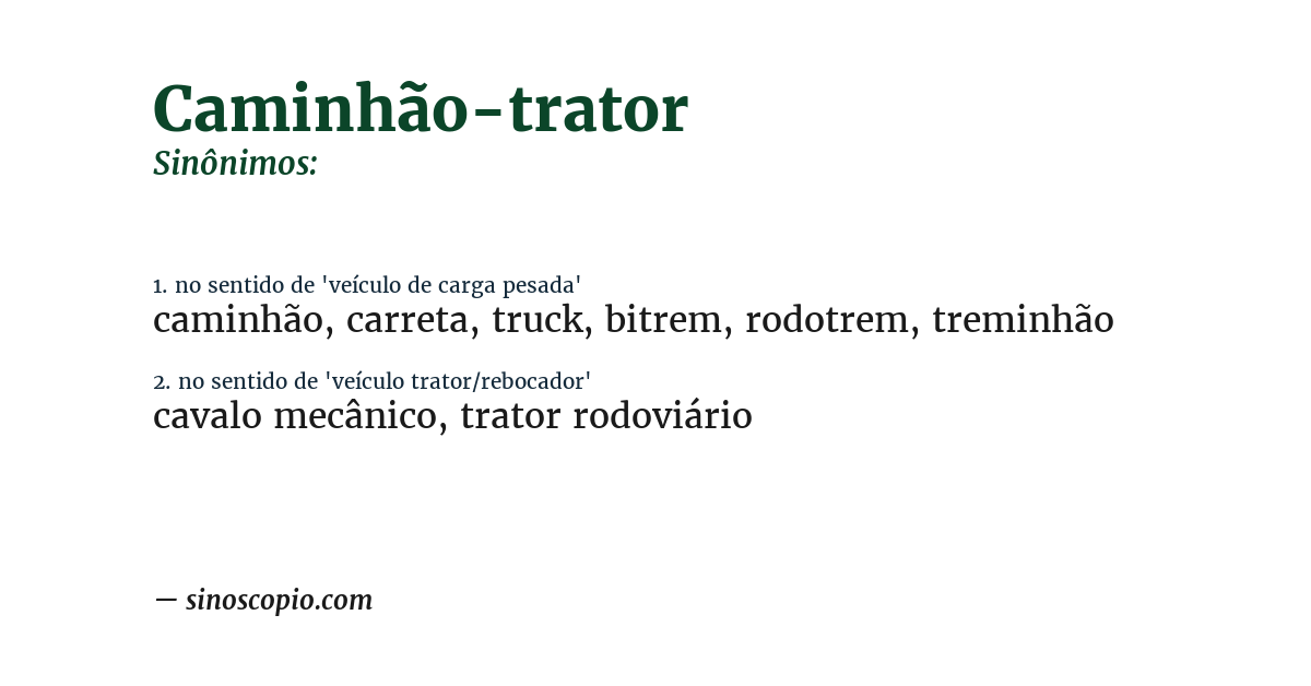 Sinônimo de caminhão-trator