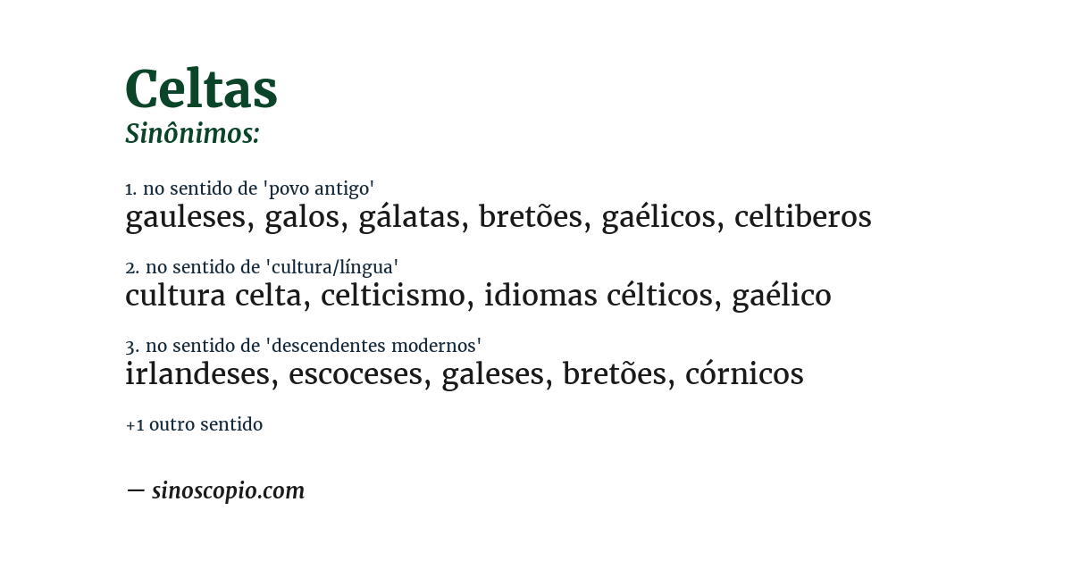 Sinônimo de celtas