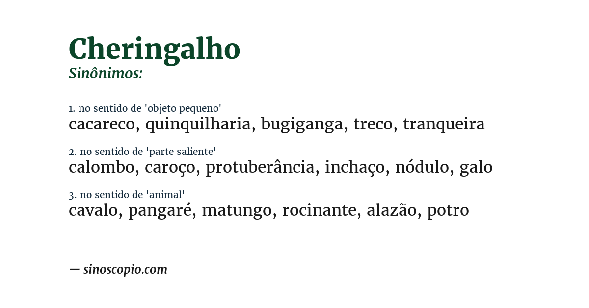 Sinônimo de cheringalho