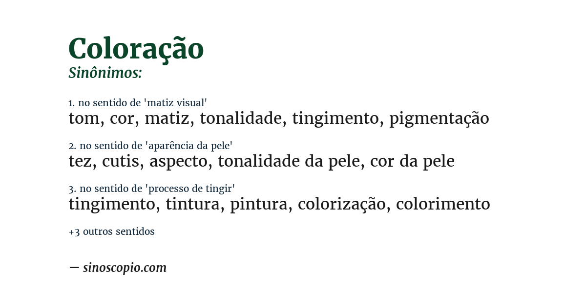 Sinônimo de coloração