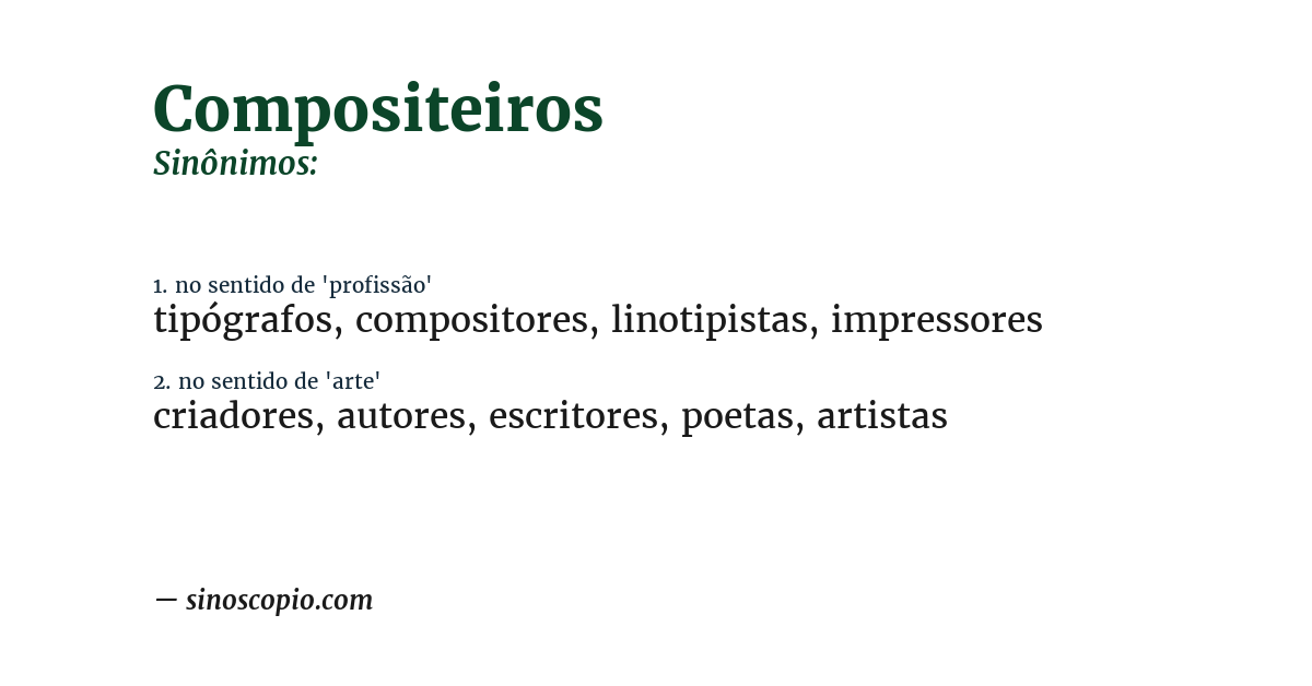 Sinônimo de compositeiros