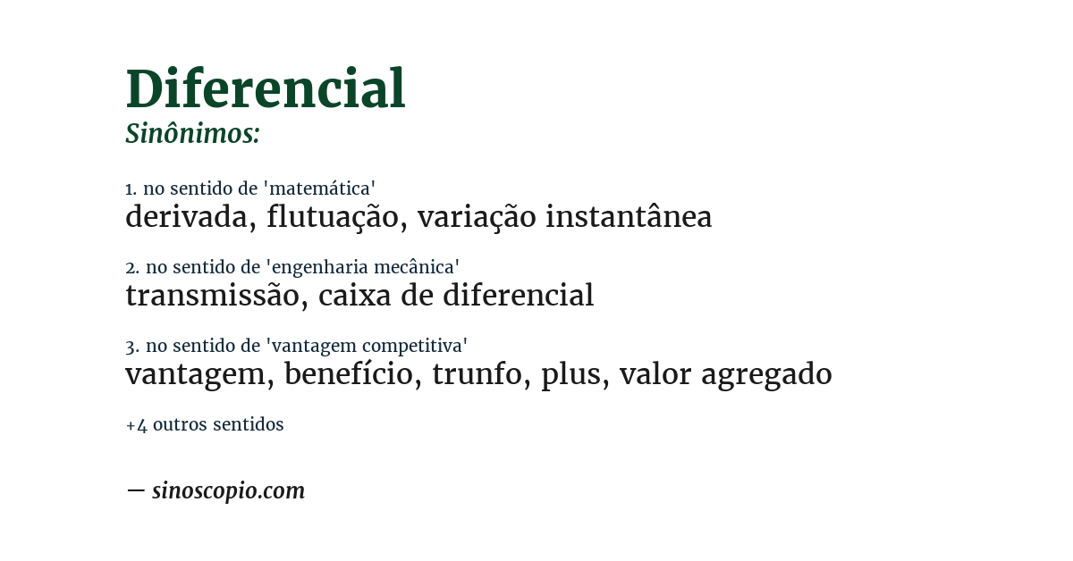 Sinônimo de diferencial