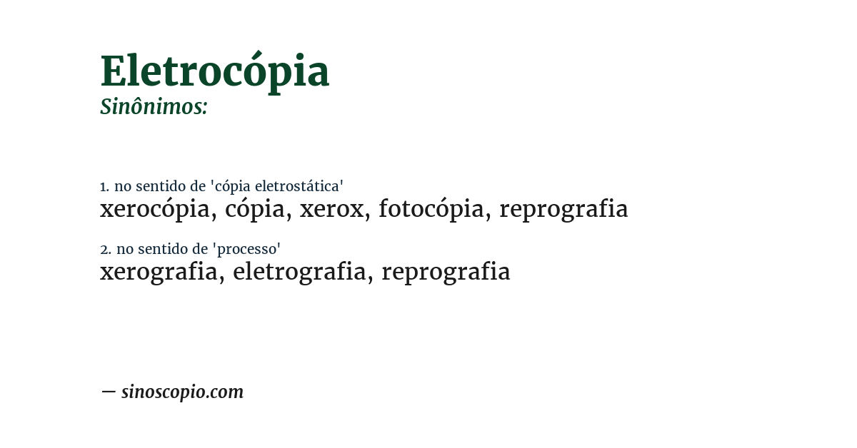 Sinônimo de eletrocópia