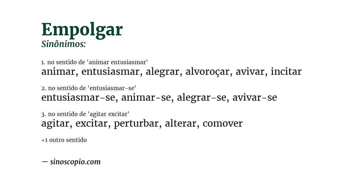 Sinônimo de empolgar