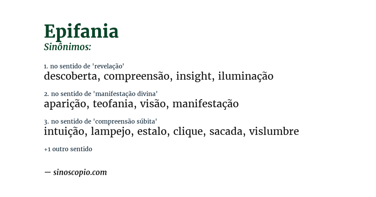 Sinônimo de epifania