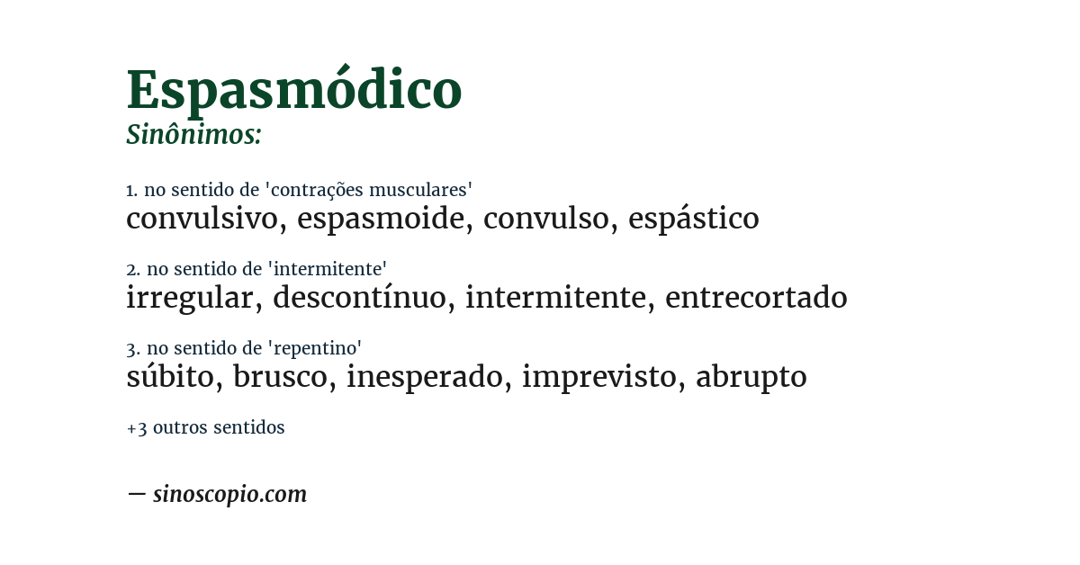 Sinônimo de espasmódico