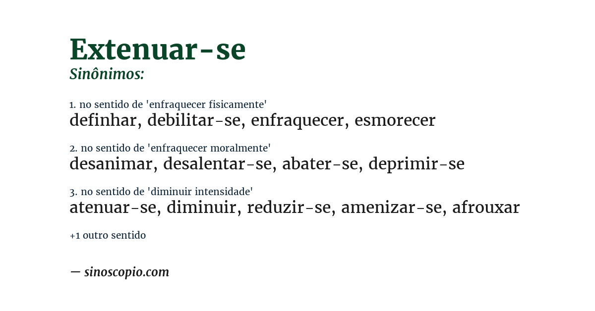 Sinônimo de extenuar-se