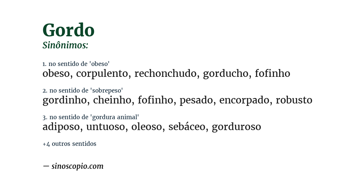 Sinônimo de gordo