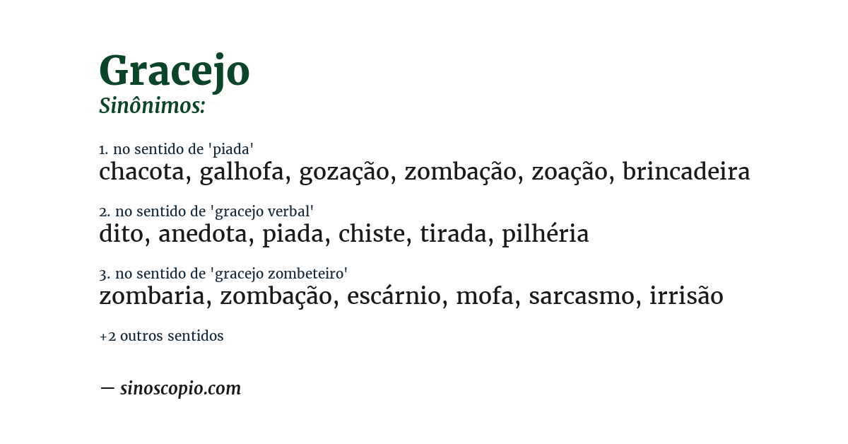 Sinônimo de gracejo