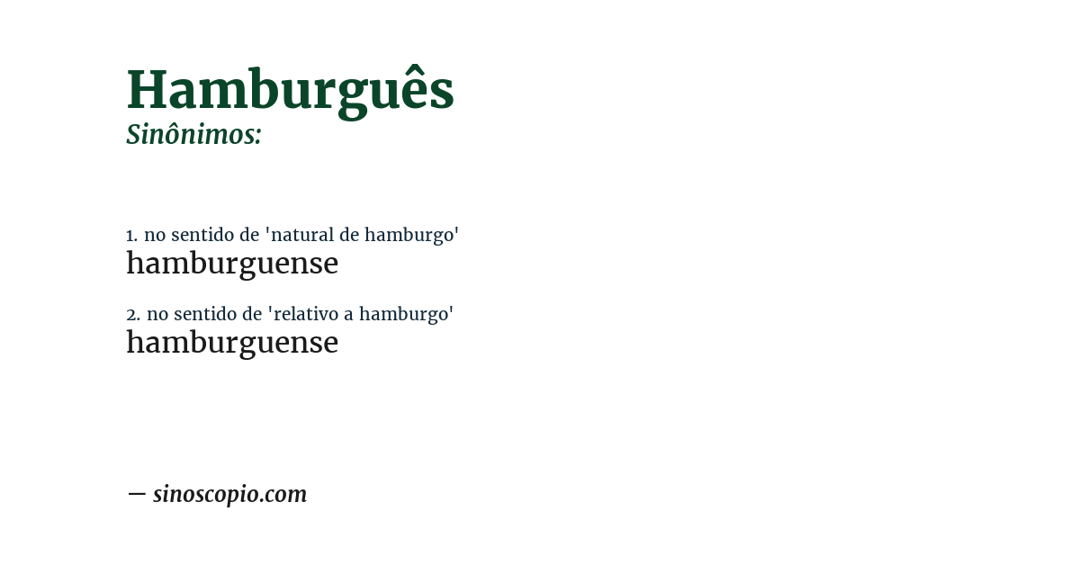Sinônimo de hamburguês