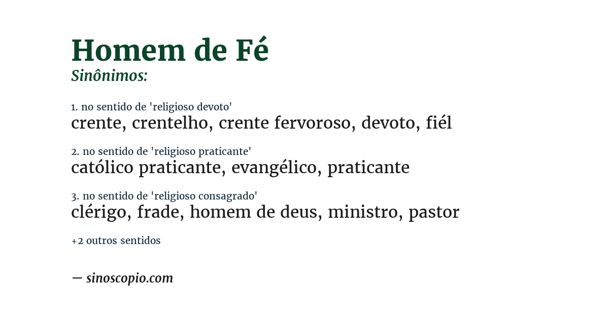 Sinônimo de homem de fé