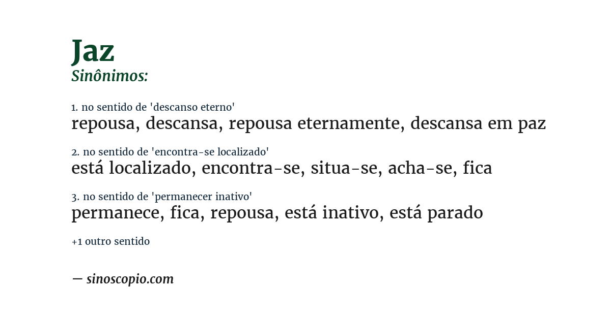 Sinônimo de jaz