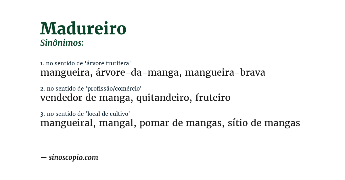 Sinônimo de madureiro