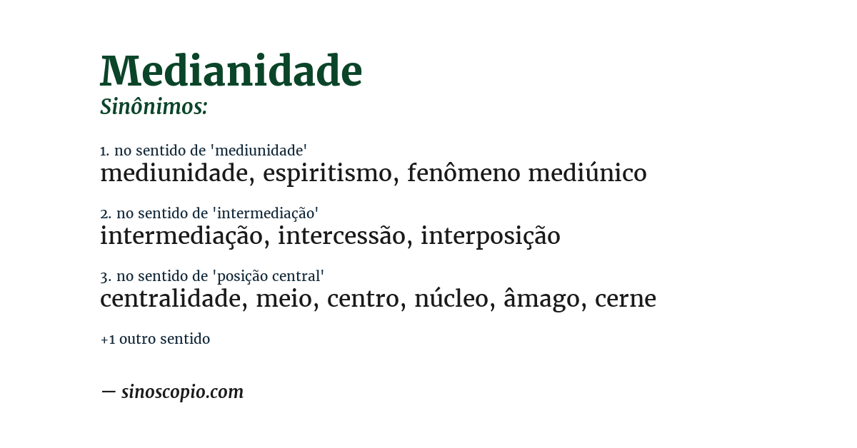 Sinônimo de medianidade
