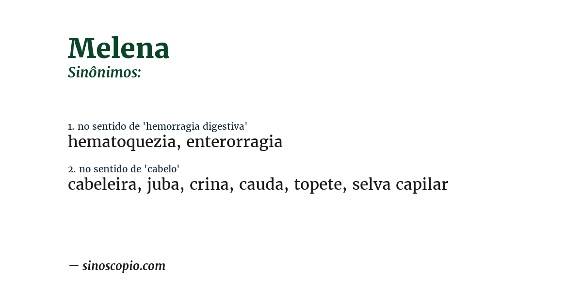 Sinônimo de melena