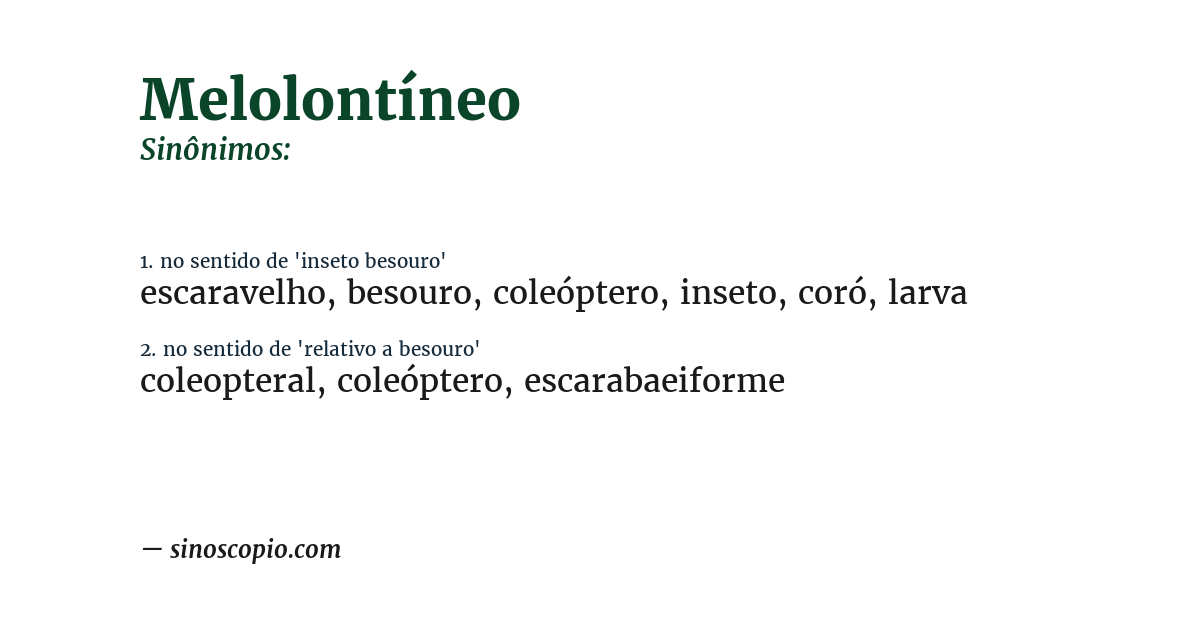 Sinônimo de melolontíneo