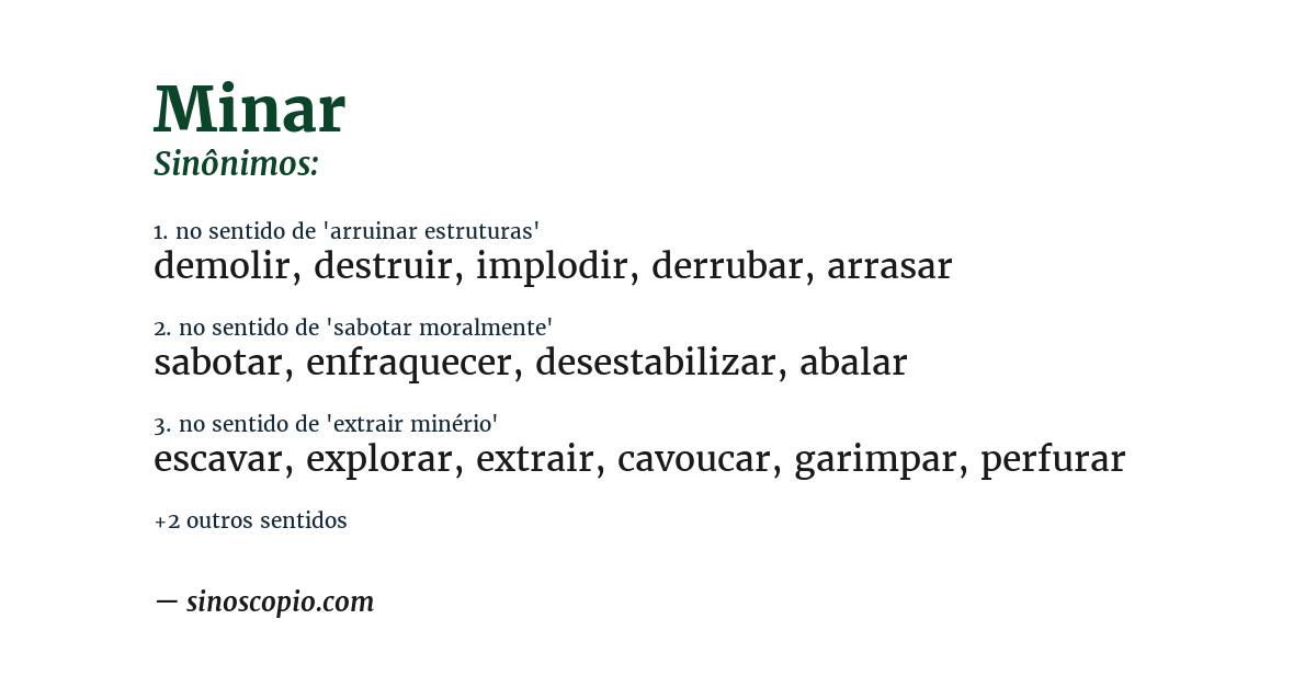 Sinônimo de minar