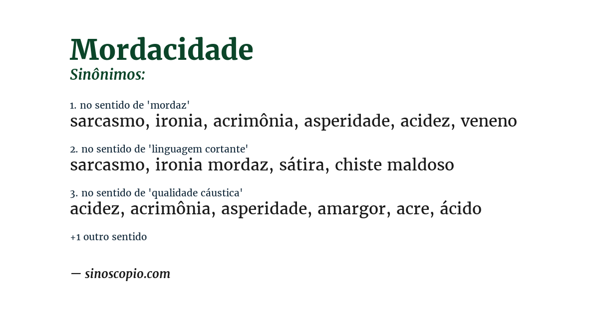 Sinônimo de mordacidade