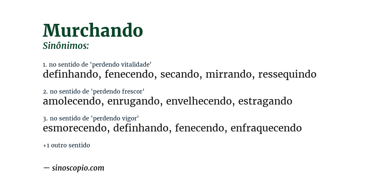 Sinônimo de murchando