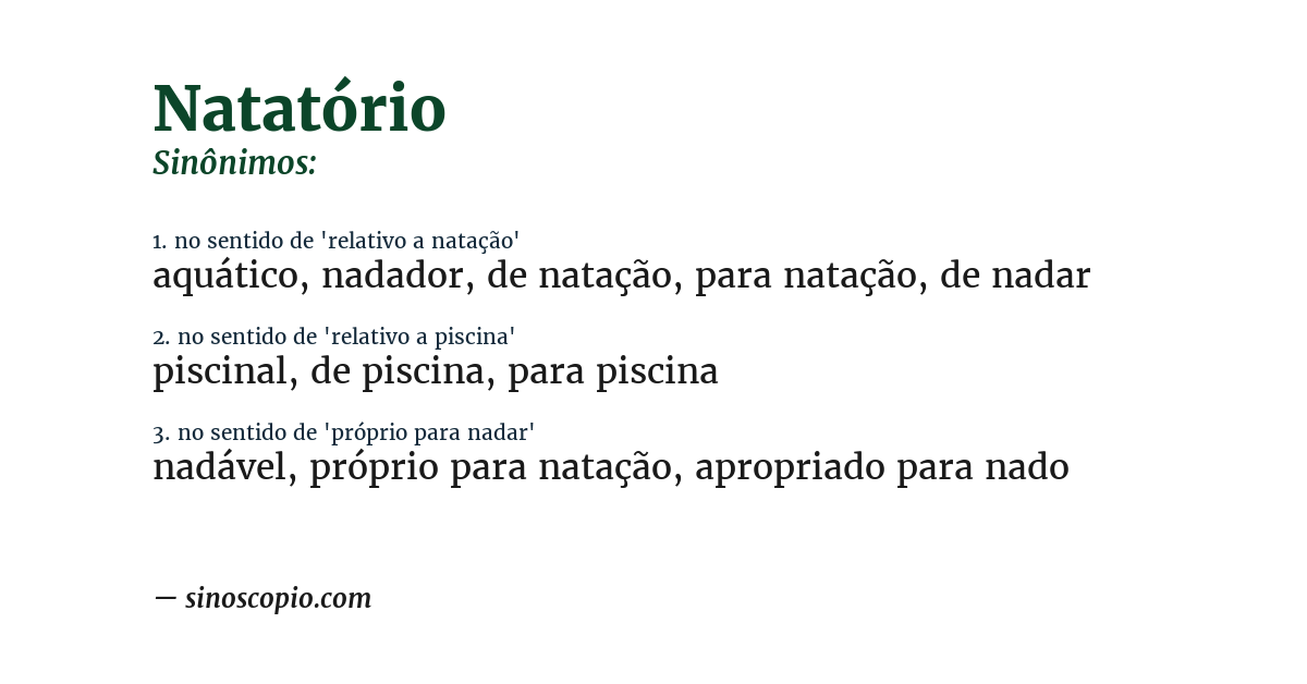 Sinônimo de natatório