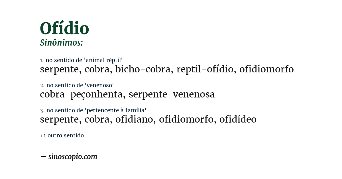 Sinônimo de ofídio