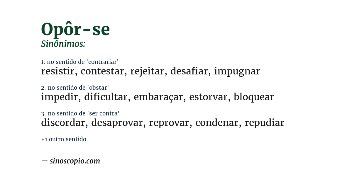 Sinônimo de opôr-se