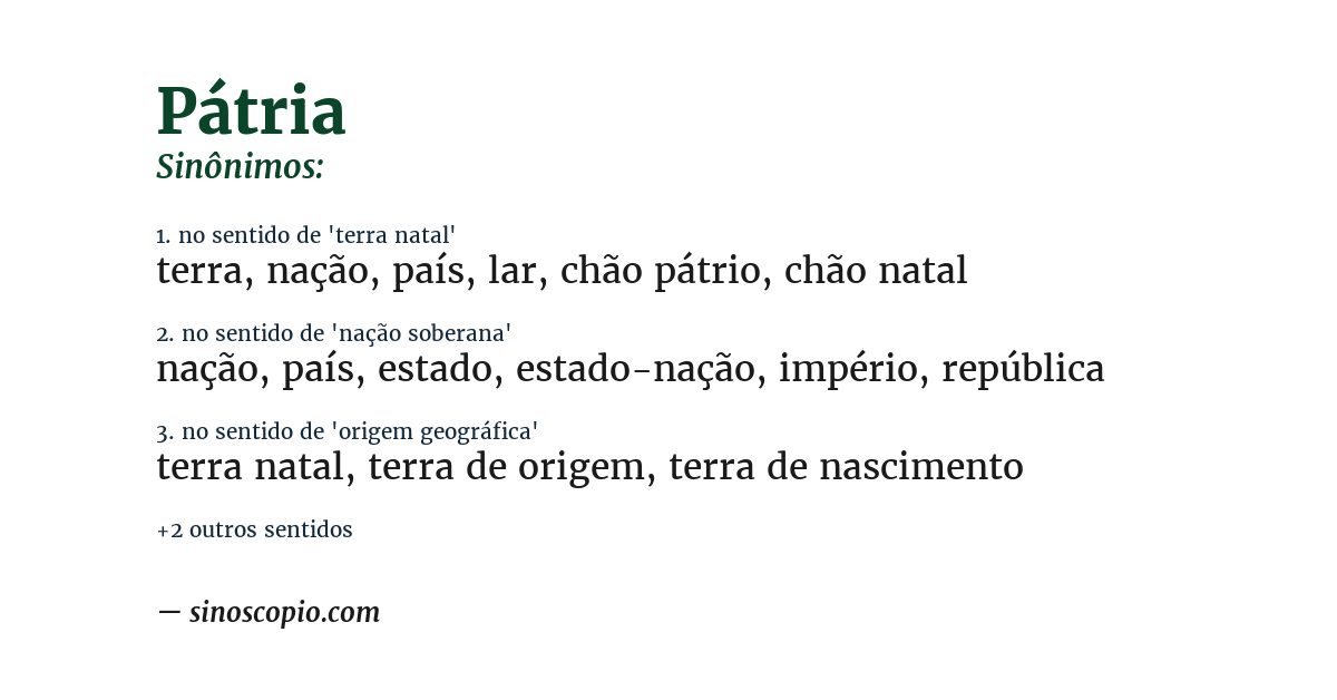 Sinônimo de pátria