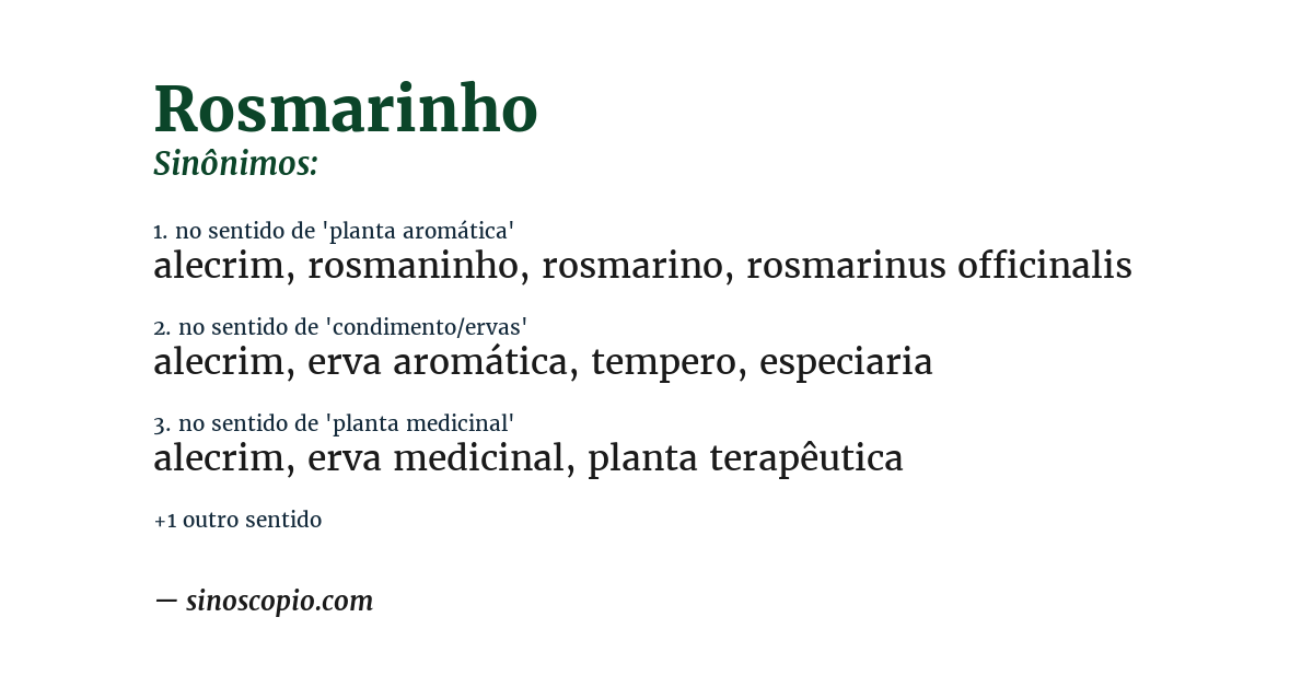Sinônimo de rosmarinho