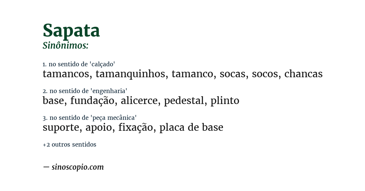 Sinônimo de sapata