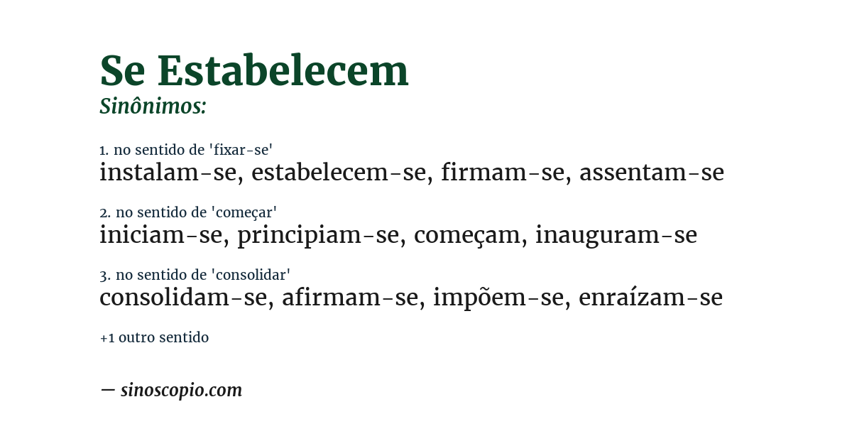 Sinônimo de se estabelecem