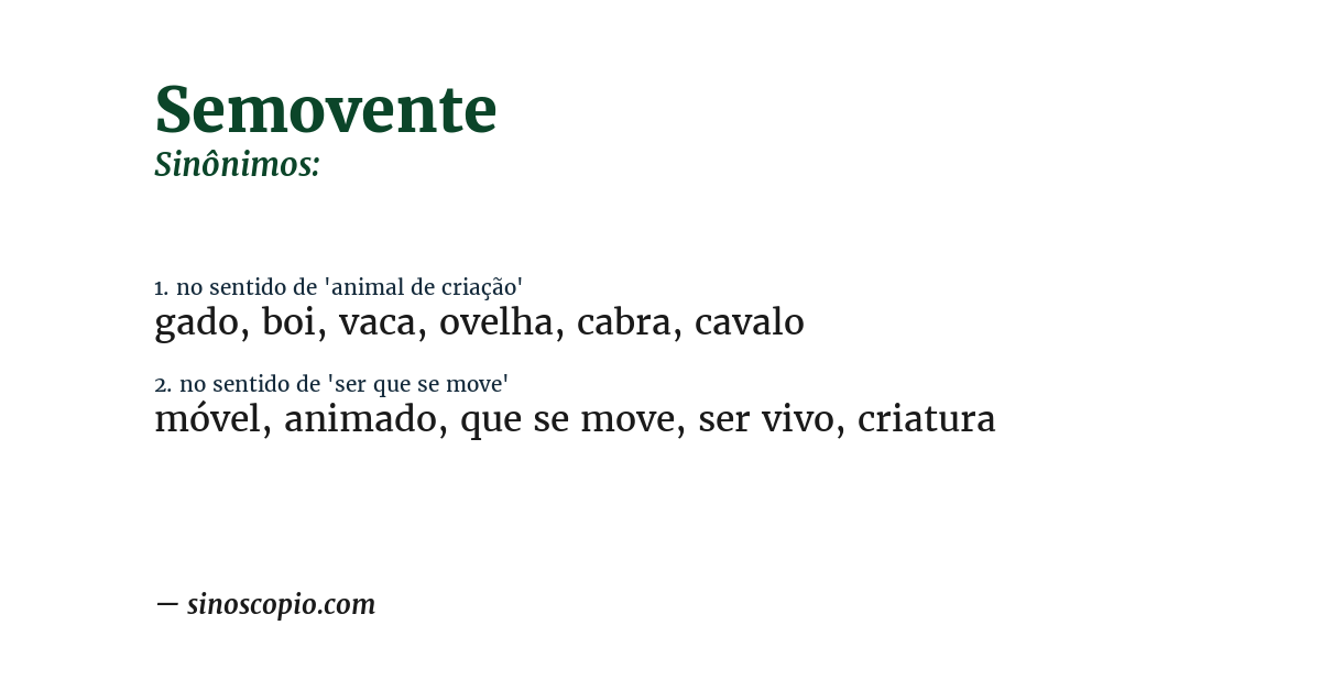 Sinônimo de semovente
