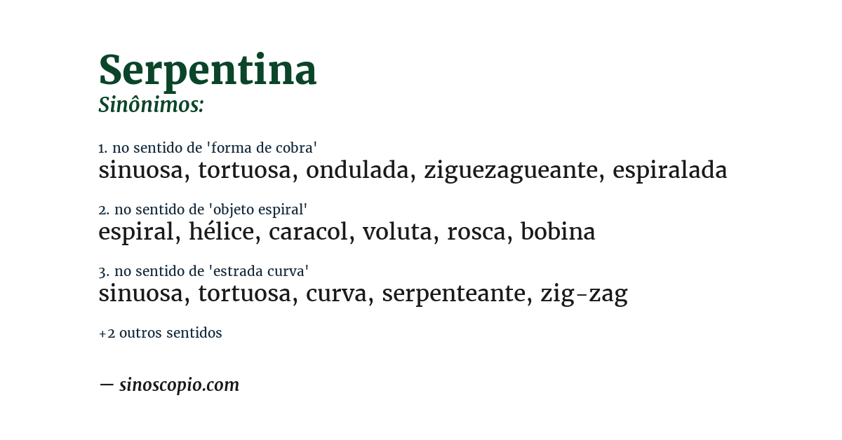 Sinônimo de serpentina