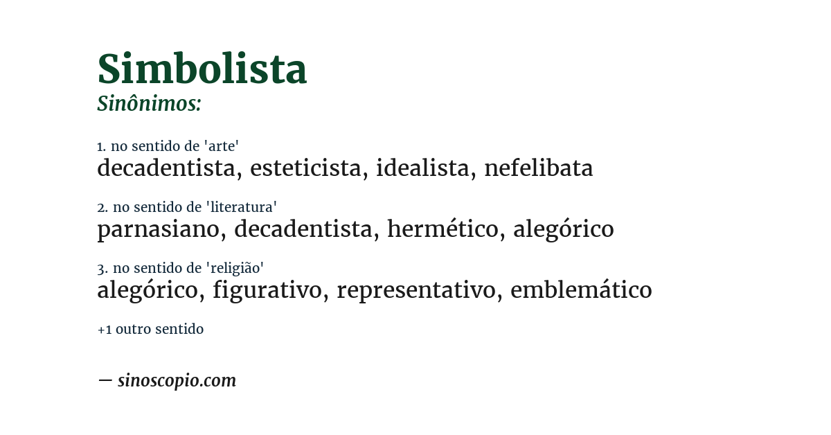 Sinônimo de simbolista