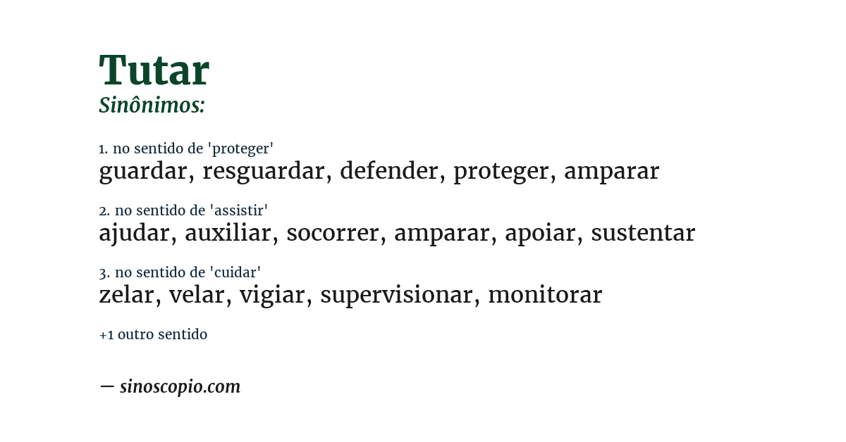 Sinônimo de tutar