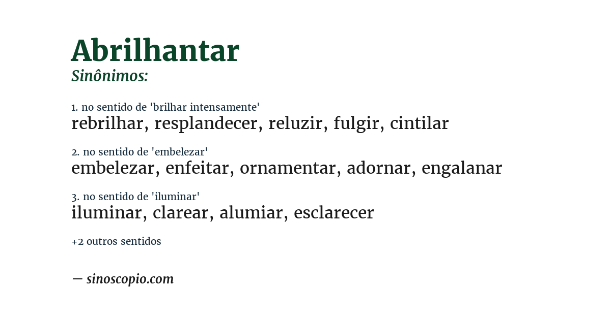 Sinônimo de abrilhantar