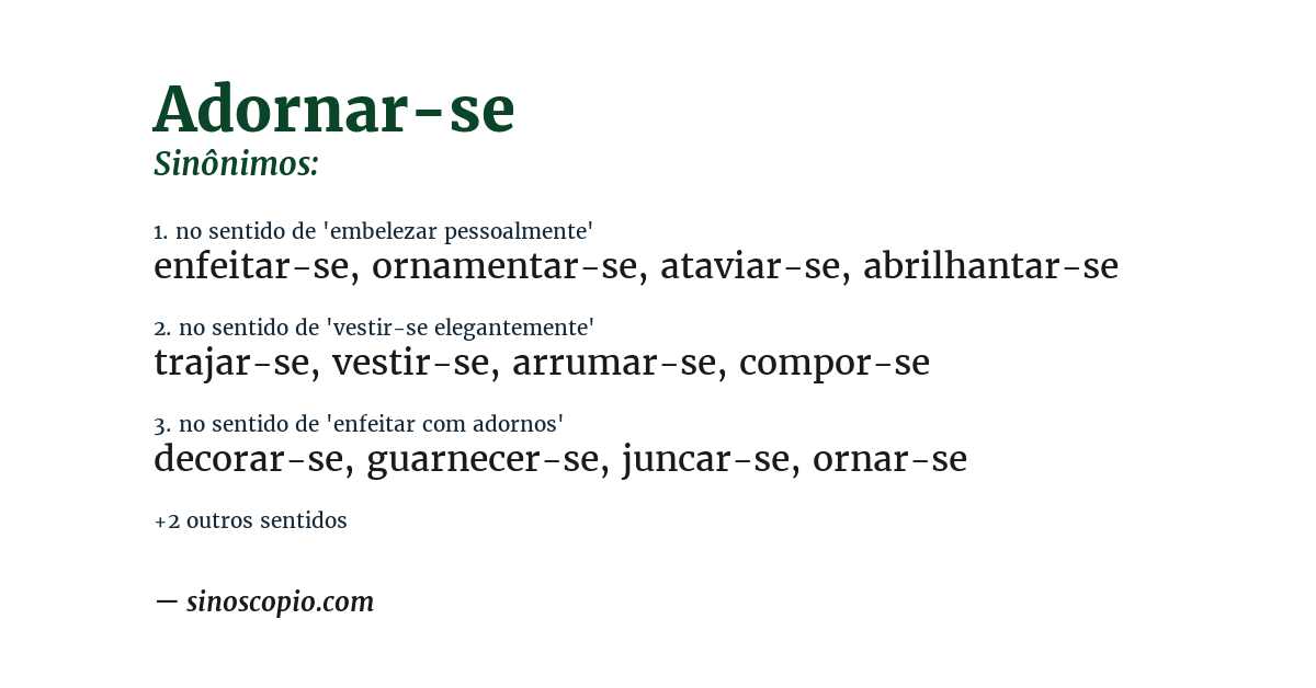 Sinônimo de adornar-se