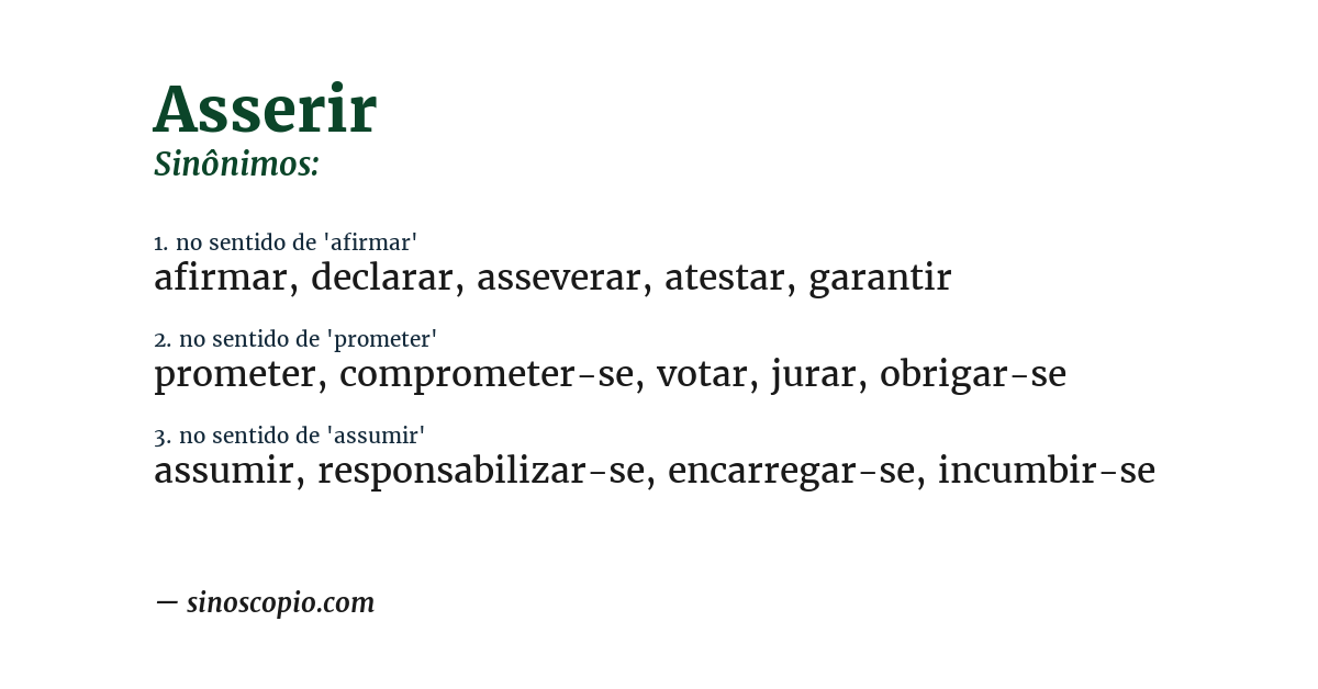 Sinônimo de asserir