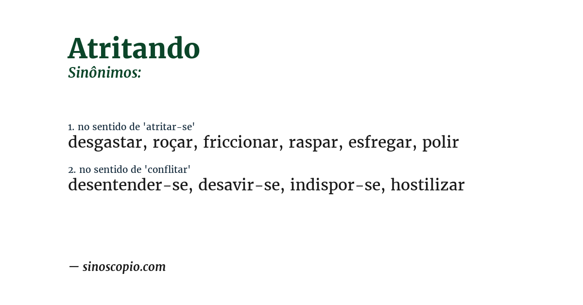 Sinônimo de atritando