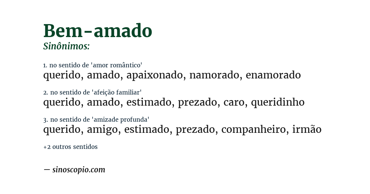 Sinônimo de bem-amado