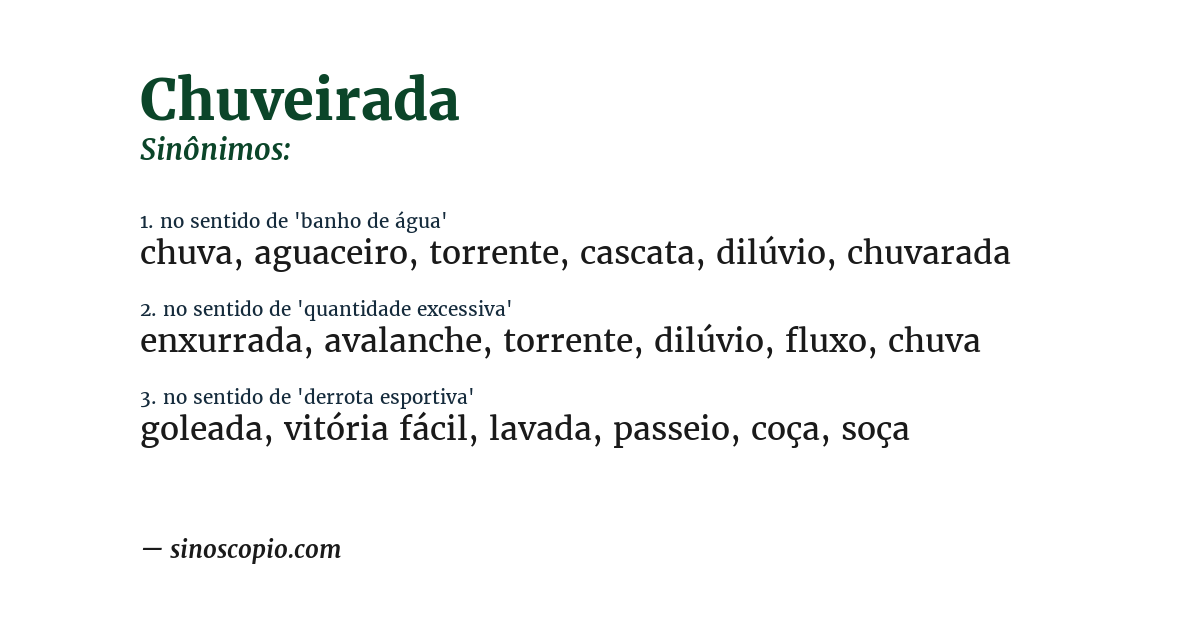Sinônimo de chuveirada