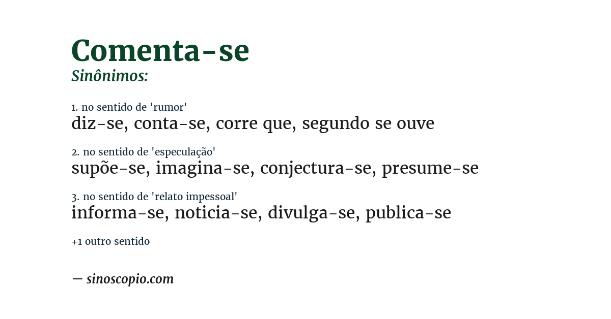 Sinônimo de comenta-se