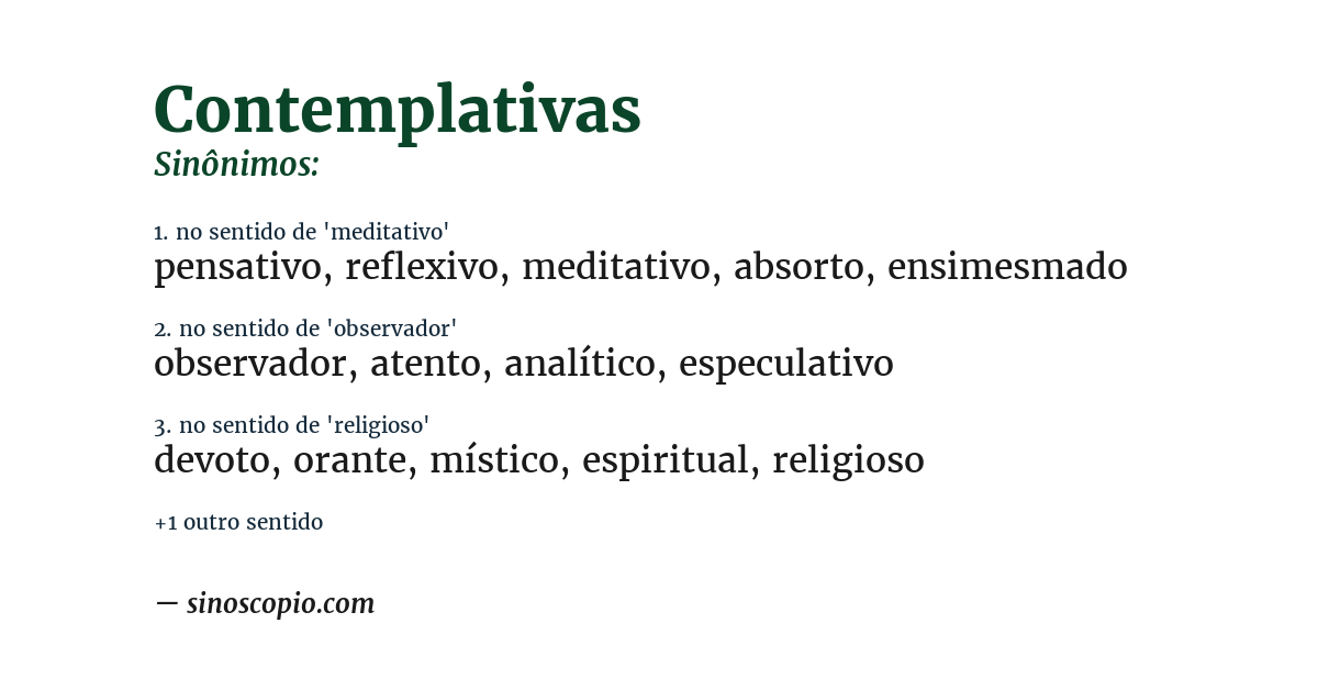 Sinônimo de contemplativas